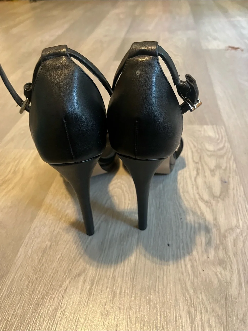 FSJ Black Strappy High Heel‎ Sandals